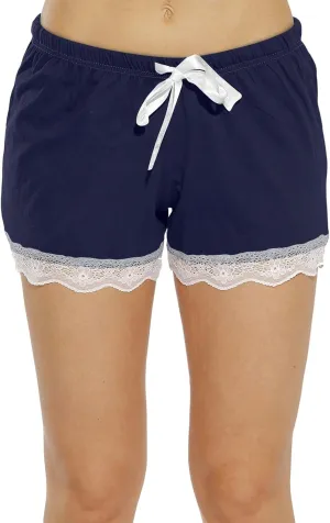 Pajama Shorts Women Trendy Plaid Summer Lace Sleep Pj Bottoms Workout Elastic Waist Drawstring Lounge Sleep Shorts