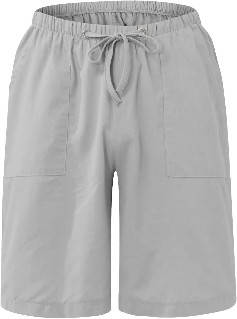Plus Size Linen Shorts Mens Casual Shorts Lightweight Summer Beach Shorts Drawstring Shorts for Men
