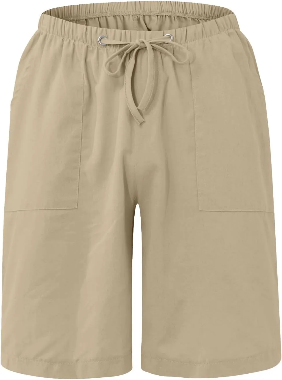Plus Size Linen Shorts Mens Casual Shorts Lightweight Summer Beach Shorts Drawstring Shorts for Men