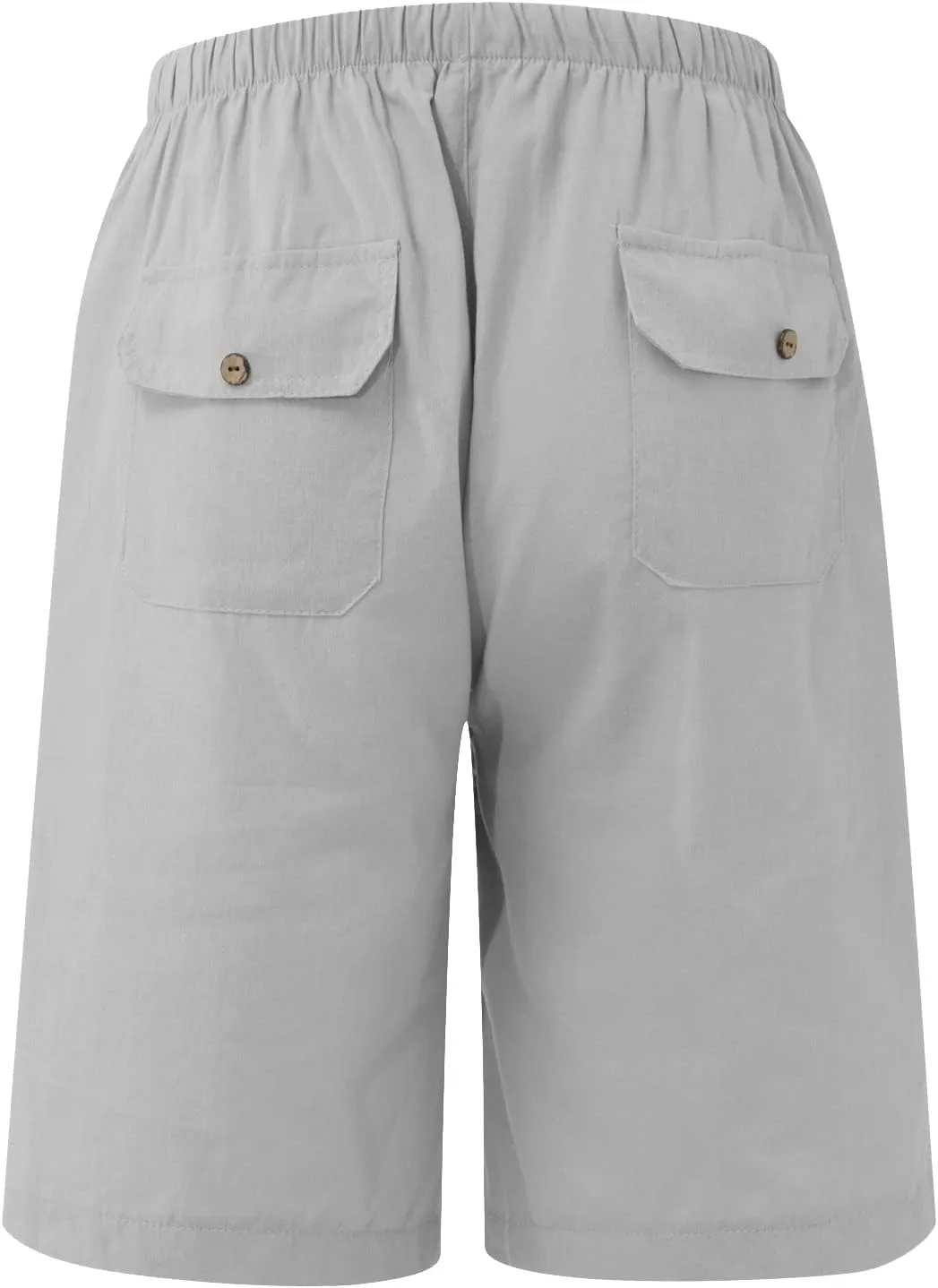 Plus Size Linen Shorts Mens Casual Shorts Lightweight Summer Beach Shorts Drawstring Shorts for Men