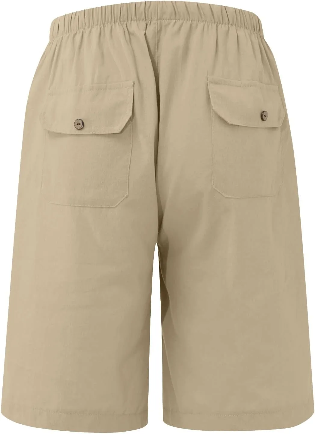 Plus Size Linen Shorts Mens Casual Shorts Lightweight Summer Beach Shorts Drawstring Shorts for Men