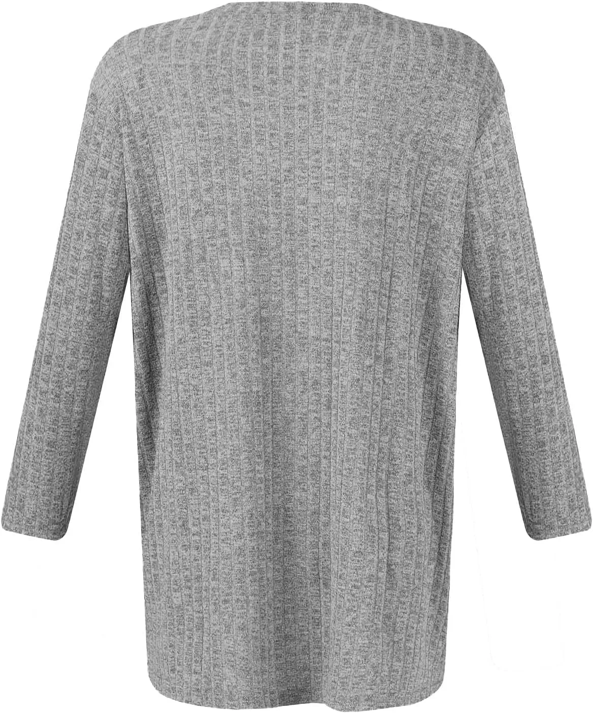 Plus Size Tops for Women 3/4 Sleeve Winter Ribbed Knit Oversized Shirts Light Sweaters Sweatshirts 2024