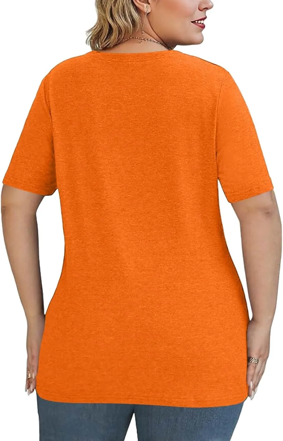 Plus Size Tops for Women Short Sleeve Summer Pullover Criss Cross Sexy V Neck Tshirt Tunic Loose Fit Tee Shirts XL-5XL