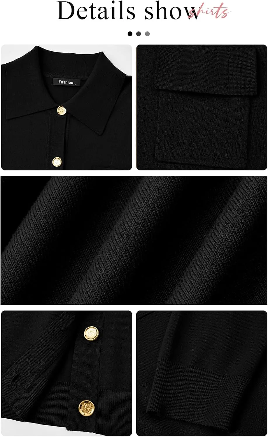 PRETTYGARDEN Women's 2025 Spring Long Sleeve Knitted Button Down Shirts Lightweight Cardigan for Women Dressy Casual Tops