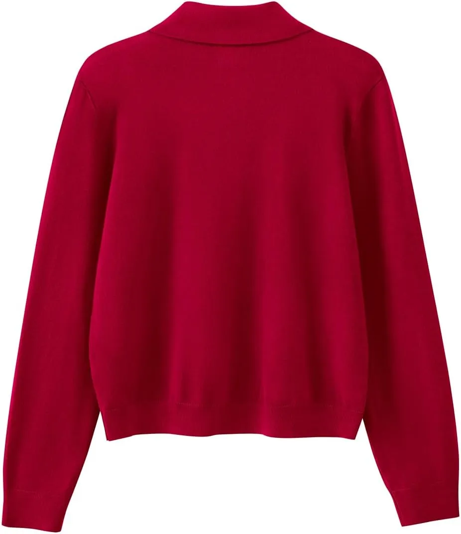 PRETTYGARDEN Women's 2025 Spring Long Sleeve Knitted Button Down Shirts Lightweight Cardigan for Women Dressy Casual Tops