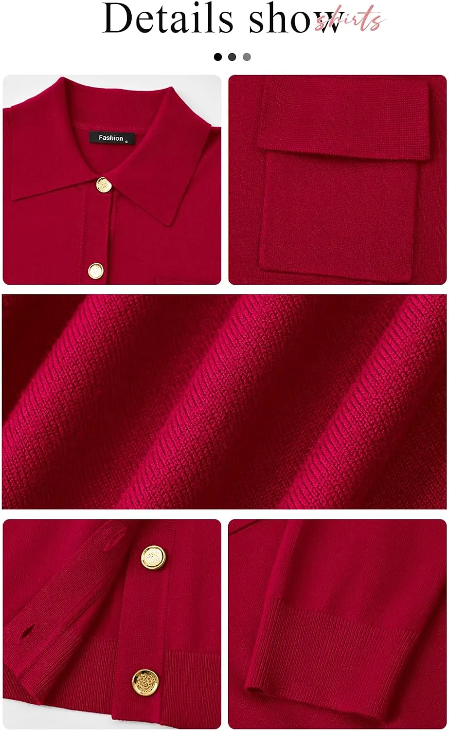 PRETTYGARDEN Women's 2025 Spring Long Sleeve Knitted Button Down Shirts Lightweight Cardigan for Women Dressy Casual Tops