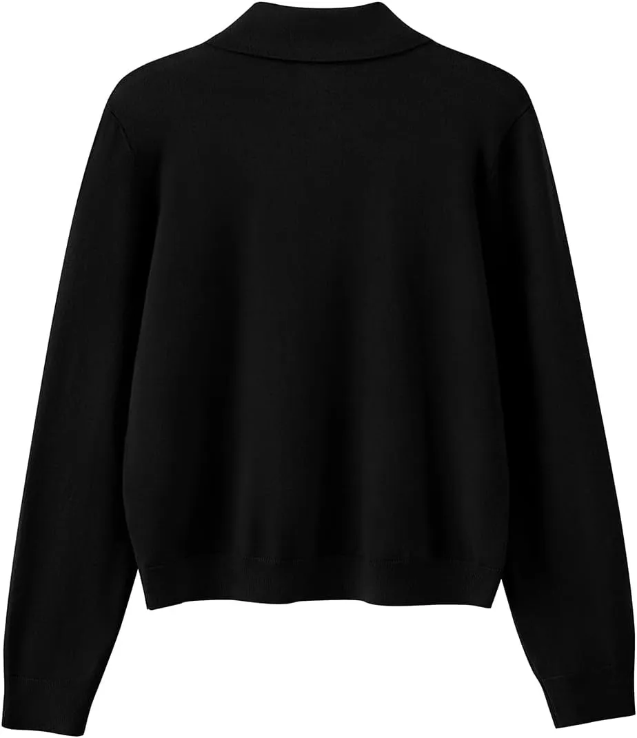 PRETTYGARDEN Women's 2025 Spring Long Sleeve Knitted Button Down Shirts Lightweight Cardigan for Women Dressy Casual Tops