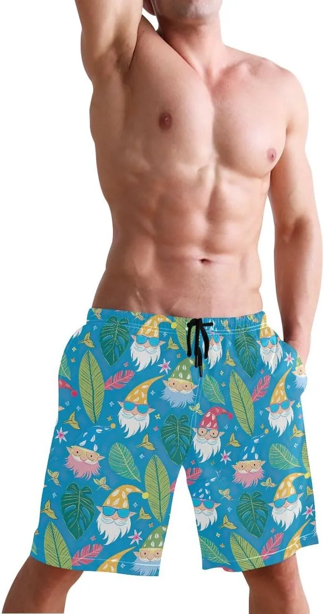 Red Tractor Mens Beach Shorts Casual Elastic Waist Drawstring Summer Beach Shorts
