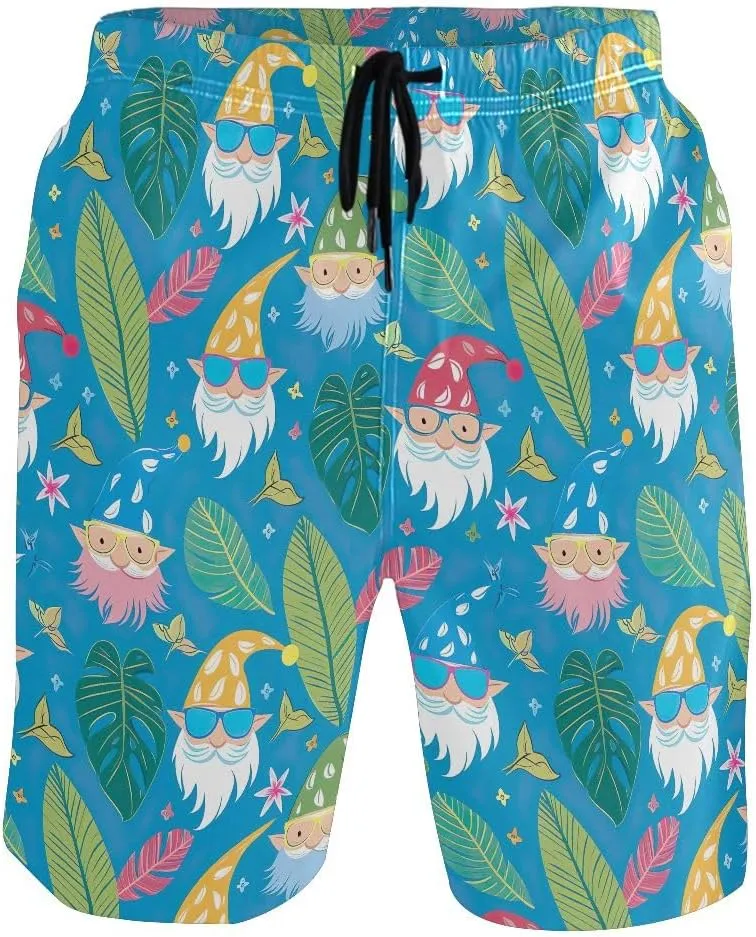 Red Tractor Mens Beach Shorts Casual Elastic Waist Drawstring Summer Beach Shorts