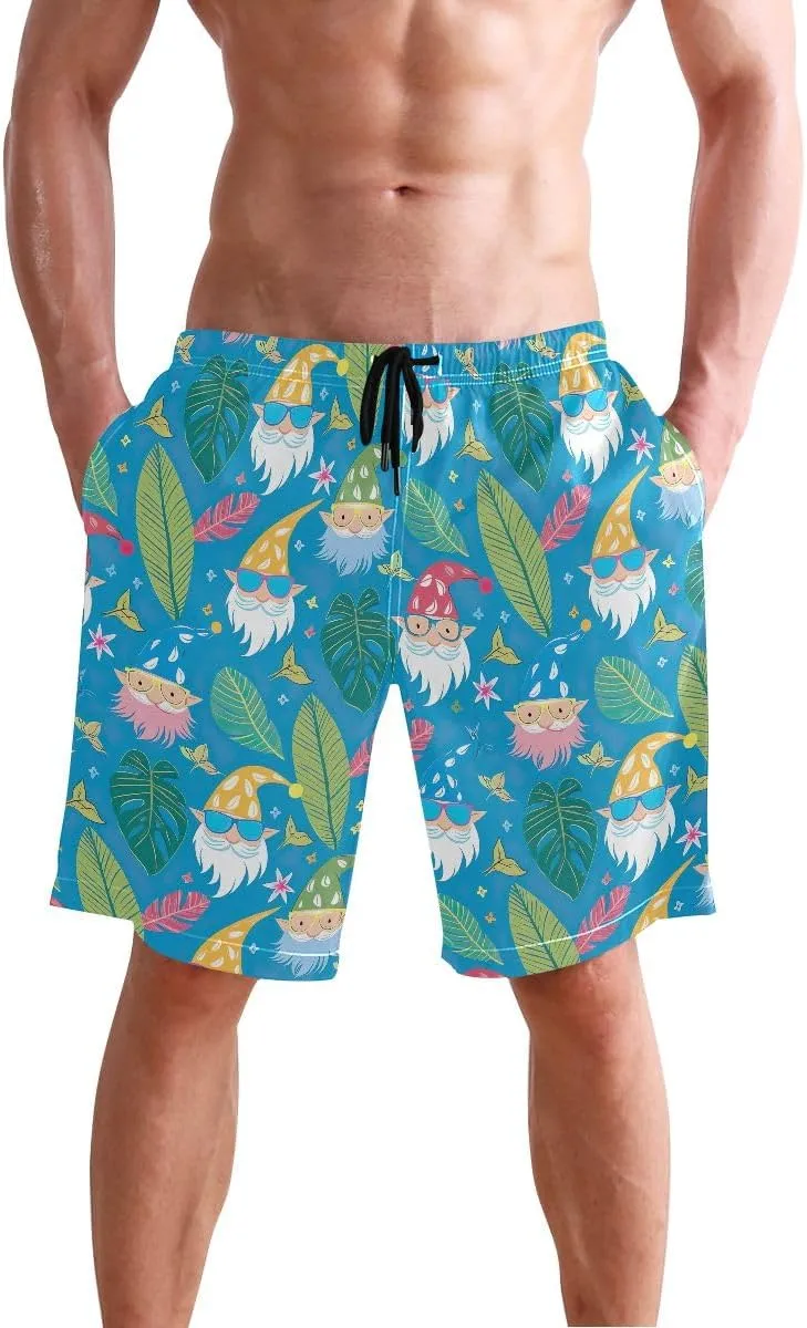Red Tractor Mens Beach Shorts Casual Elastic Waist Drawstring Summer Beach Shorts