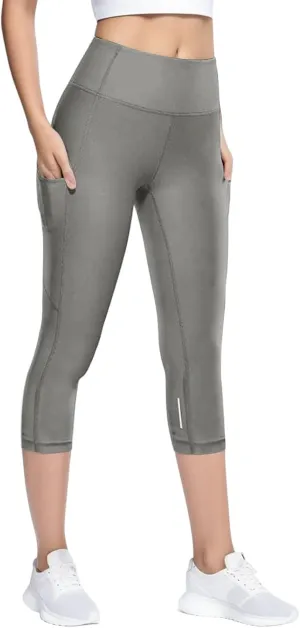 Reflective Womens Tights and Leggings Elastic Capri Girl Tights Cropped Skimpy High Waisted Yoga Pants Girls Leggings