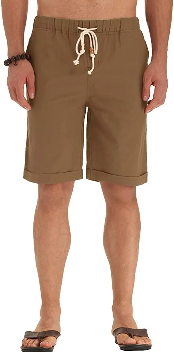 Sailwind Mens Linen Shorts Casual Drawstring Summer Beach Shorts