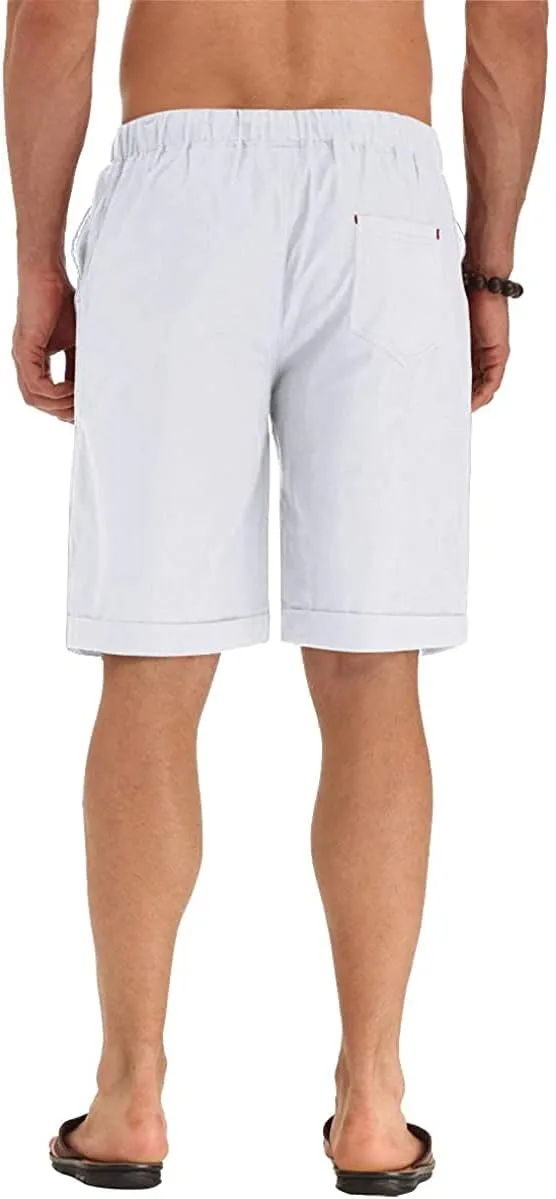 Sailwind Mens Linen Shorts Casual Drawstring Summer Beach Shorts