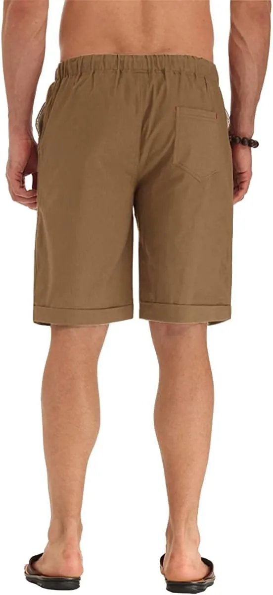 Sailwind Mens Linen Shorts Casual Drawstring Summer Beach Shorts