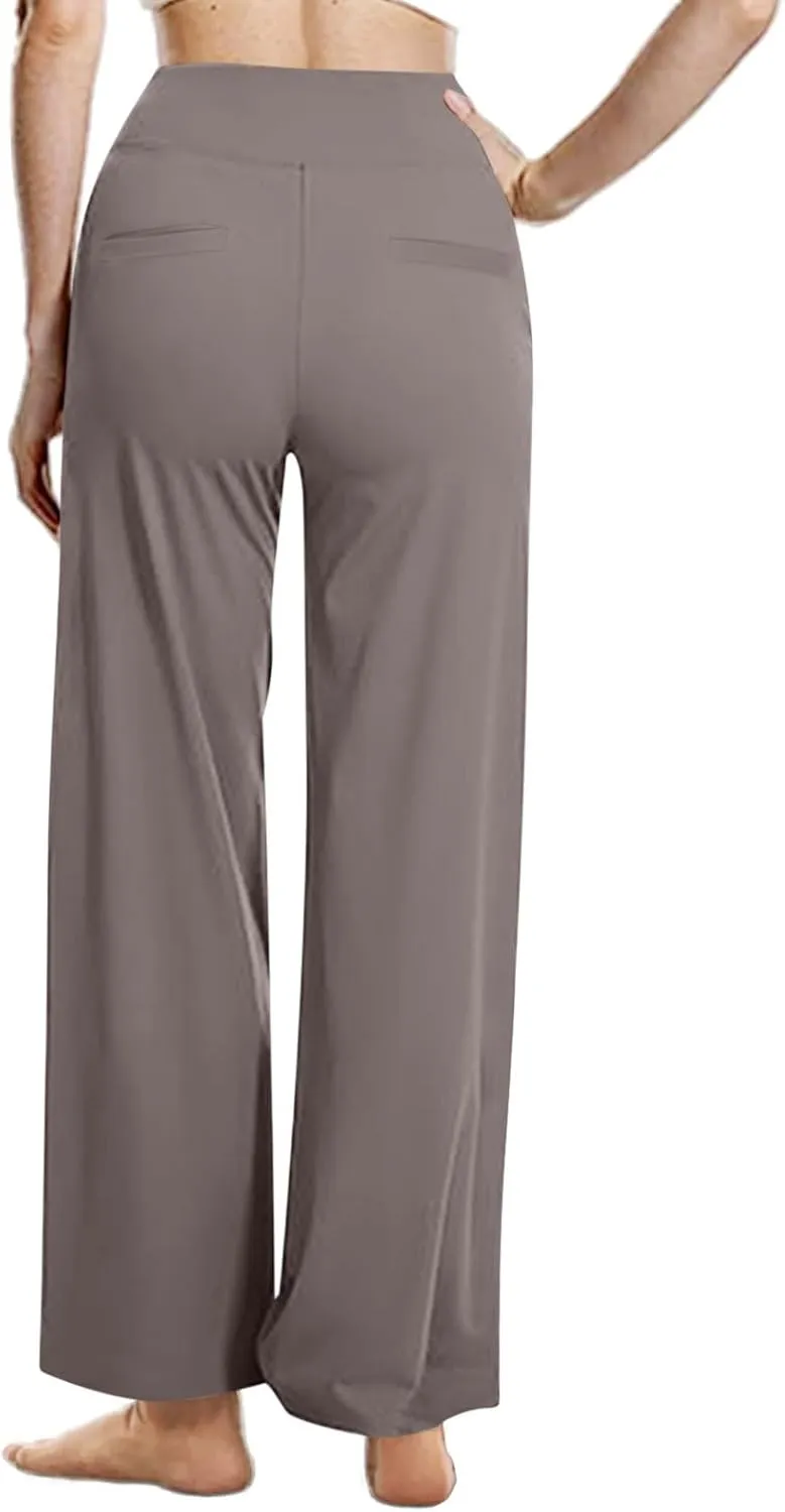 Solid Color Yoga Pants Womens Wide Leg Sweatpants with Pockets 2025 Casual Lounge Loose Comfy Lightweight Pants
