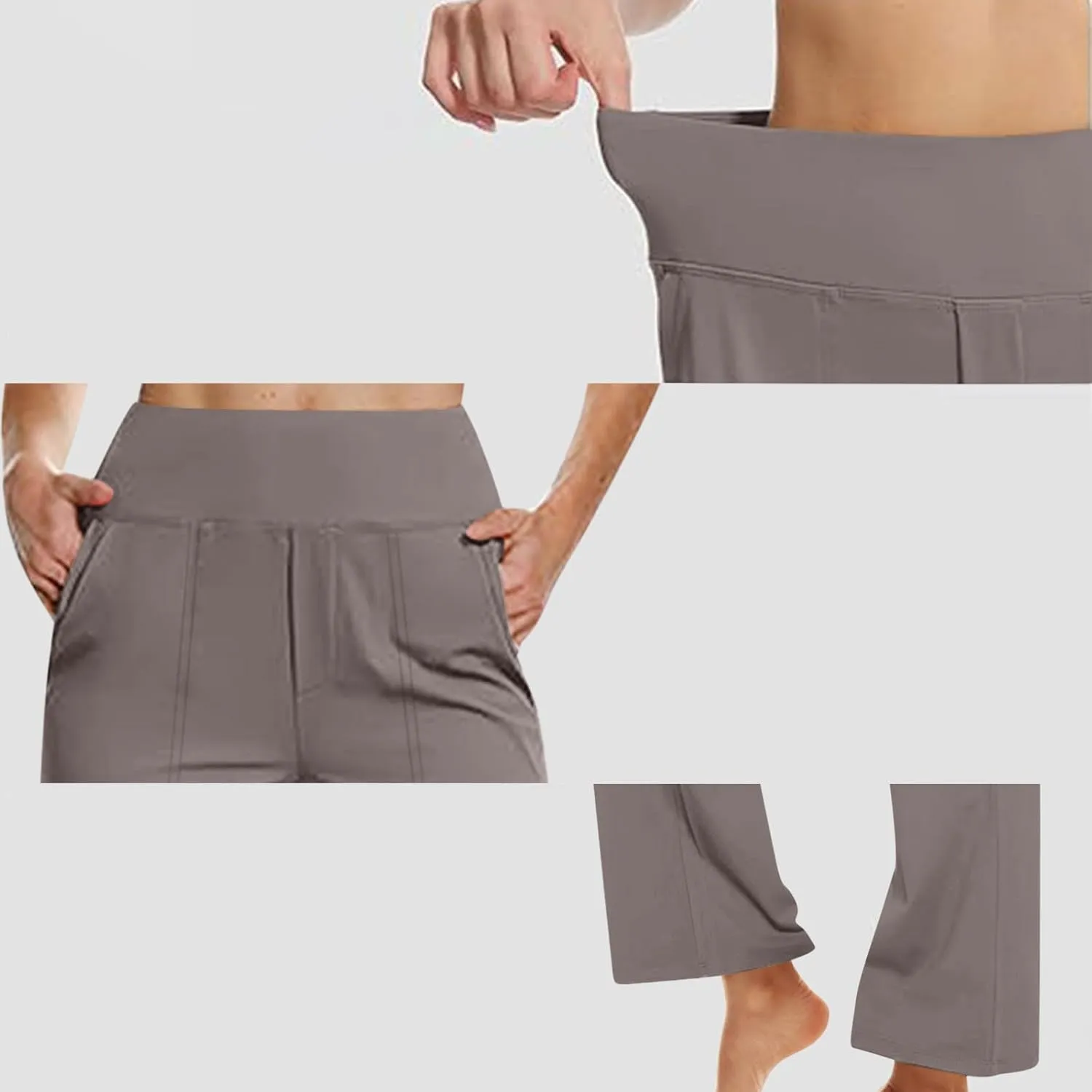 Solid Color Yoga Pants Womens Wide Leg Sweatpants with Pockets 2025 Casual Lounge Loose Comfy Lightweight Pants