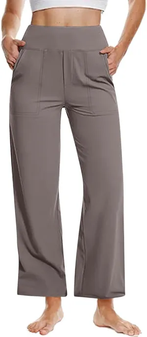 Solid Color Yoga Pants Womens Wide Leg Sweatpants with Pockets 2025 Casual Lounge Loose Comfy Lightweight Pants