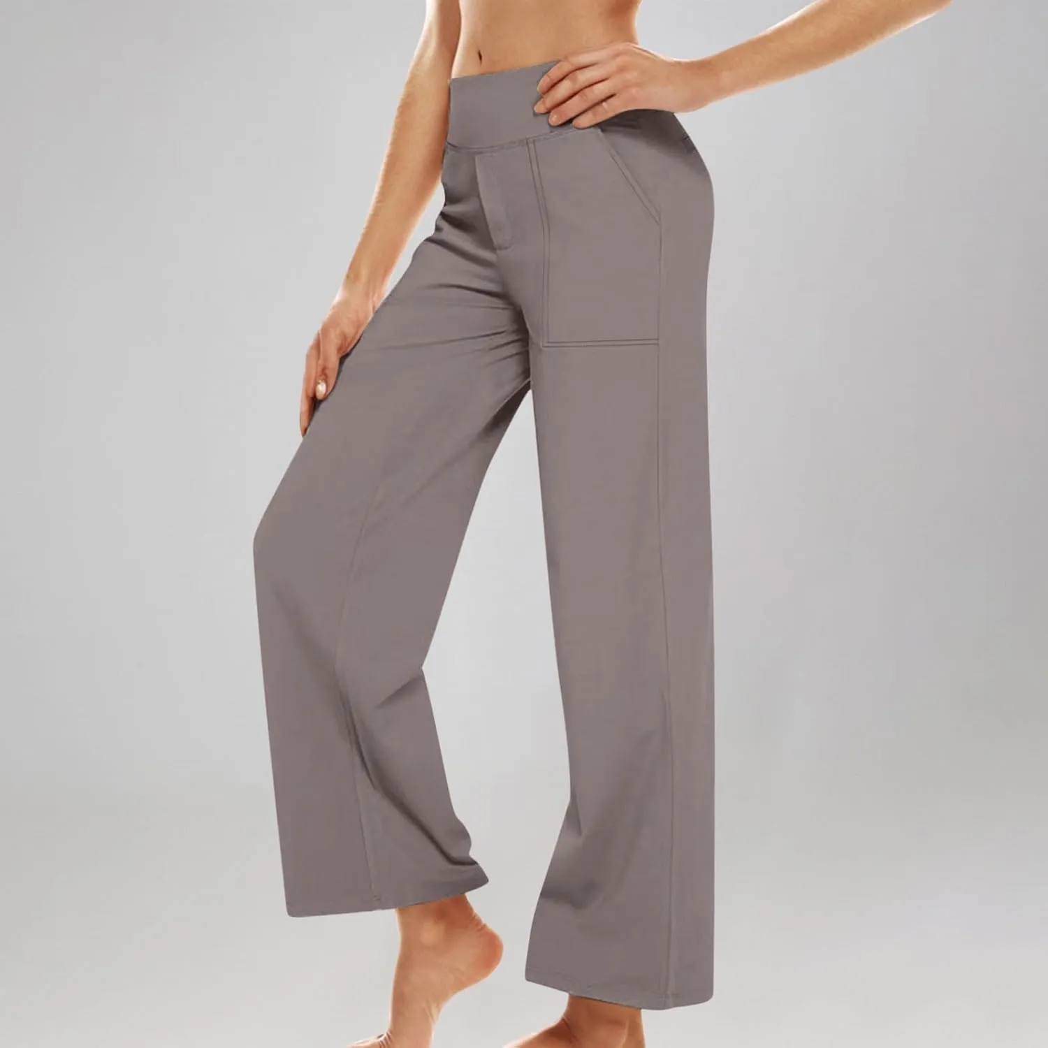 Solid Color Yoga Pants Womens Wide Leg Sweatpants with Pockets 2025 Casual Lounge Loose Comfy Lightweight Pants
