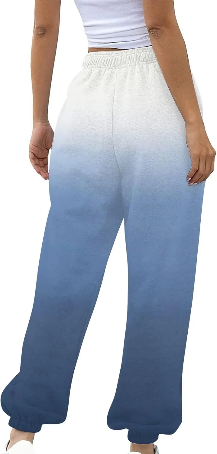 Straight Leg Sweatpants for Women Workout High Waisted Yoga Pants with Pockets High Waisted Casual Trousers Jogger