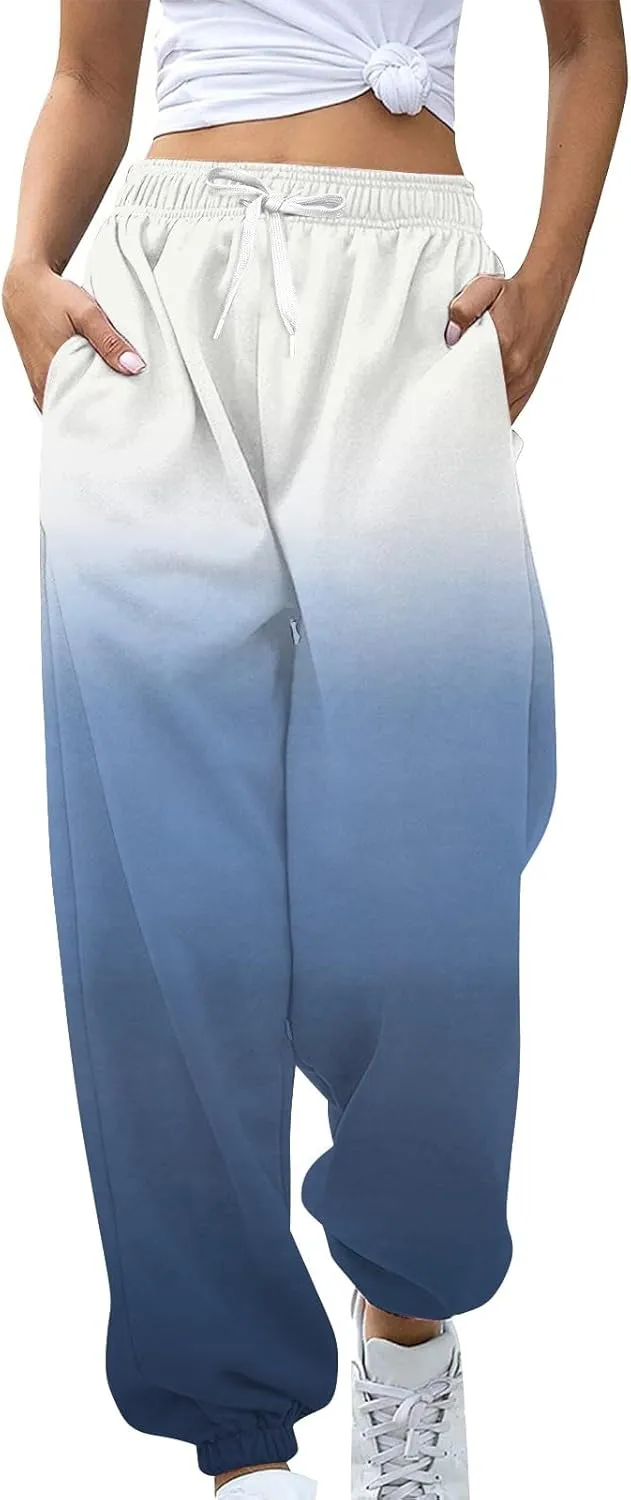 Straight Leg Sweatpants for Women Workout High Waisted Yoga Pants with Pockets High Waisted Casual Trousers Jogger