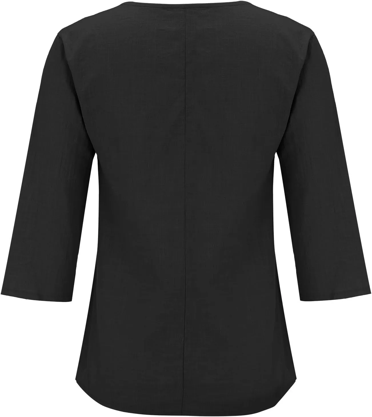Summer Cotton Linen Shirts for Women 2025 Casual 3/4 Sleeve Tunic Shirts Spring Vacation Fashion Clothes