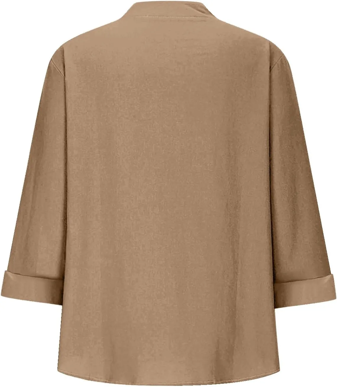 Summer Cotton Linen Shirts for Women 2025 Casual 3/4 Sleeve Tunic Shirts Spring Vacation Fashion Clothes