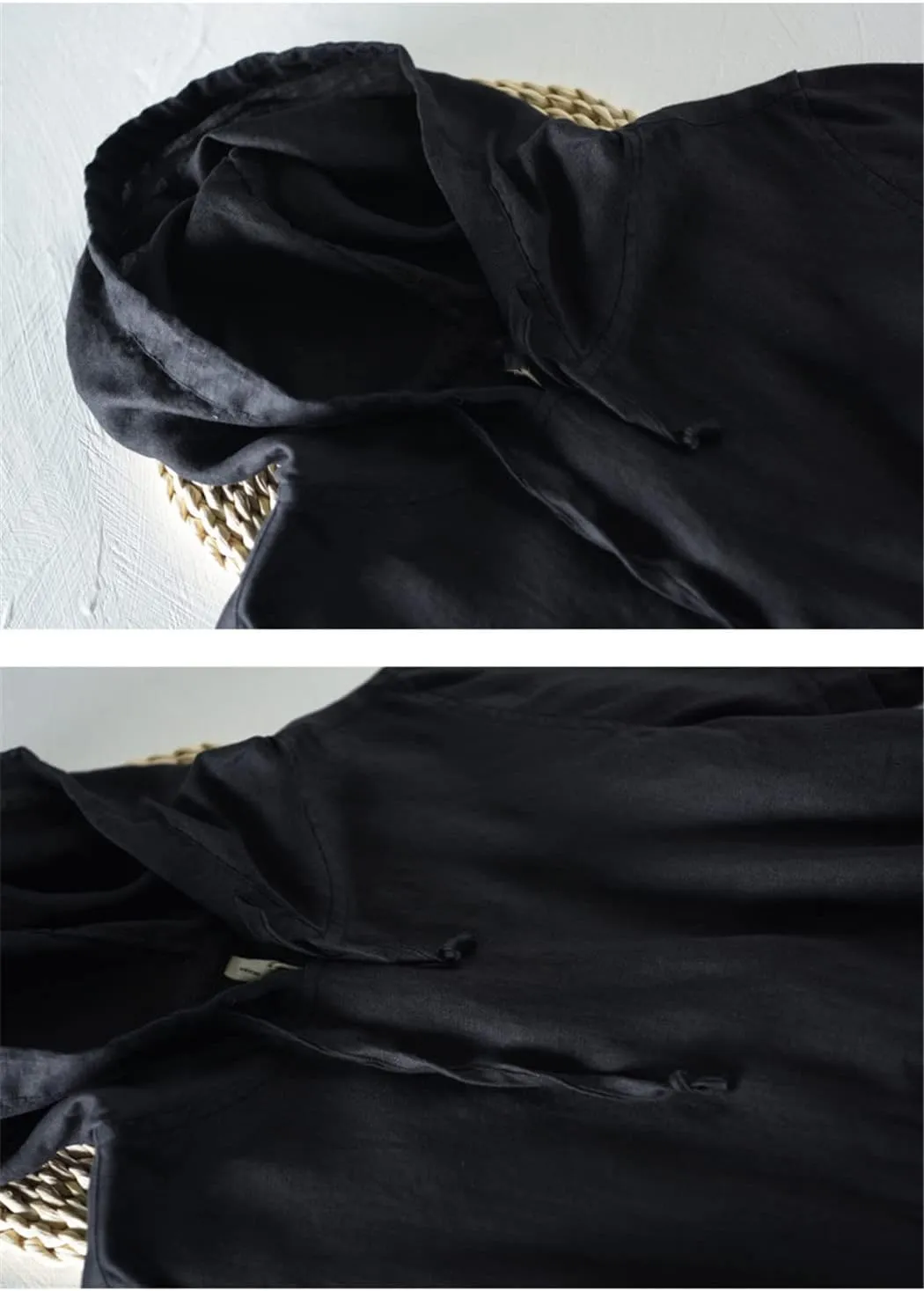Summer Men Linen Kangaroo Pocket Half Sleeve Hooded T-Shirts