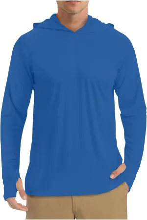Sun Shirts for Men UPF 50  UV Protection Lightweight Fishing Hoodies Breathable Hiking Rash Guard Running Tee Shirts
