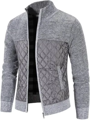SUWBMHWE Men's Casual Cardigan Sweaters Full Zip Sweaters Knitted Cardigan With Pockets Mens Wool Coats Mid Length