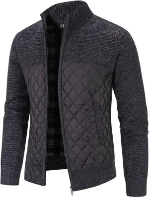 SUWBMHWE Men's Casual Cardigan Sweaters Full Zip Sweaters Knitted Cardigan With Pockets Mens Wool Coats Mid Length