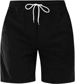 SUWBMHWE Mens Corduroy Shorts Pajama Shorts Cotton Lounge Sleep Shorts Elastic Waist Lightweight PJ Shorts for Men