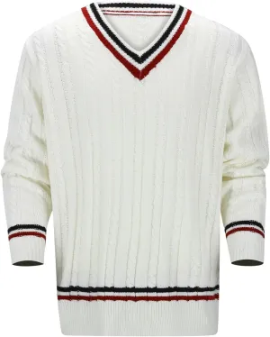 SUWBMHWE Mens V Neck Sweater Solid Color Long Sleeve Pullover Slim Fit Lightweight Casual Fall Fashion Sweater Knitted Tops