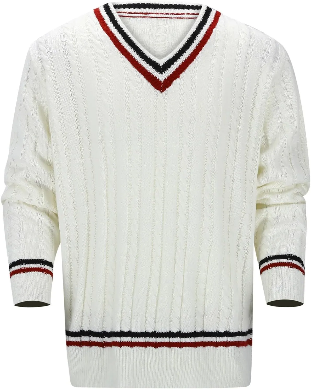 SUWBMHWE Mens V Neck Sweater Solid Color Long Sleeve Pullover Slim Fit Lightweight Casual Fall Fashion Sweater Knitted Tops