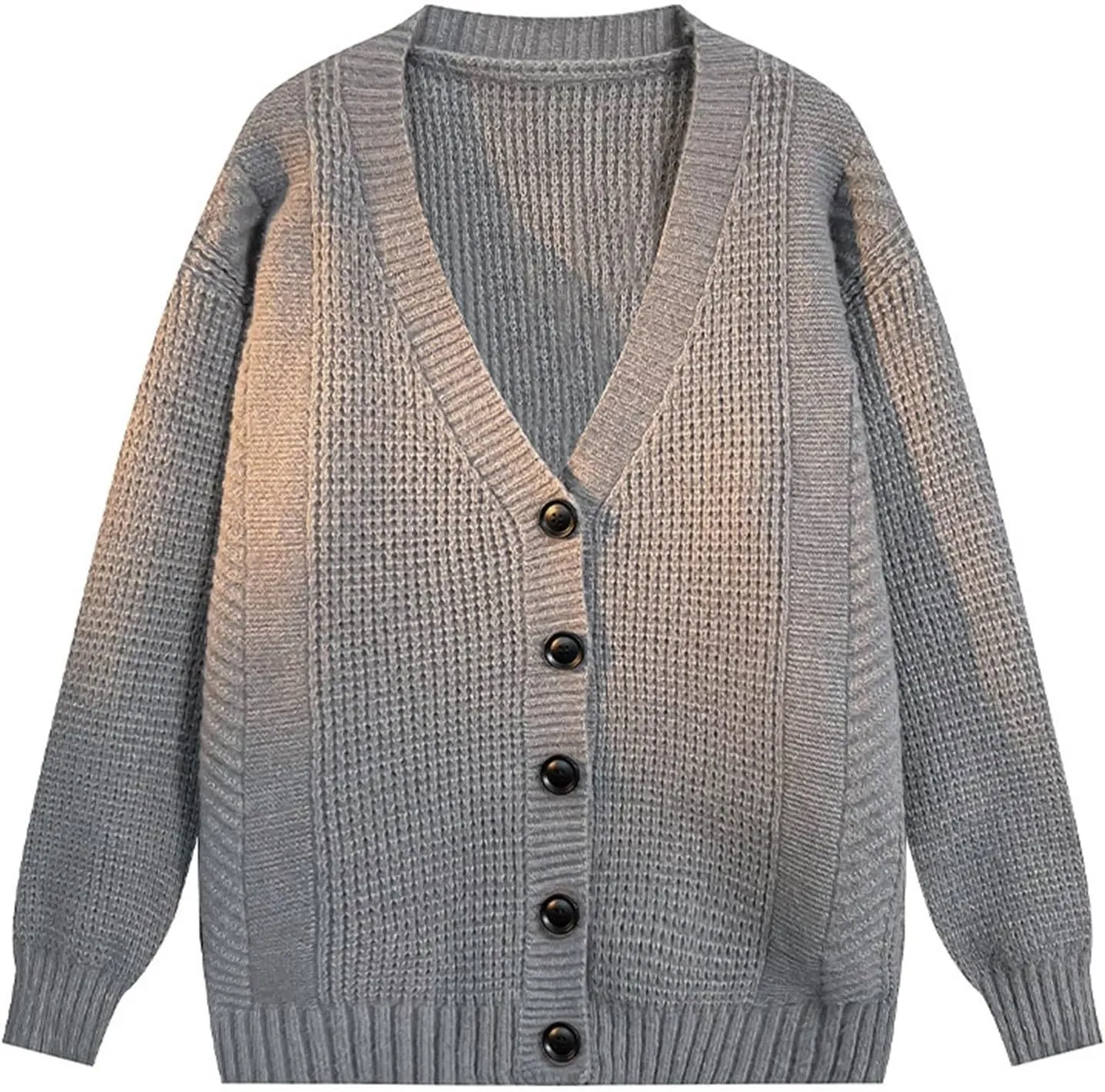 SUWBMHWE Zulmaliu Mens 2024 Casual Long Sleeve Cardigan Sweater Shawl Collar Button Down Ribbed Knit Sweaters Outerwear