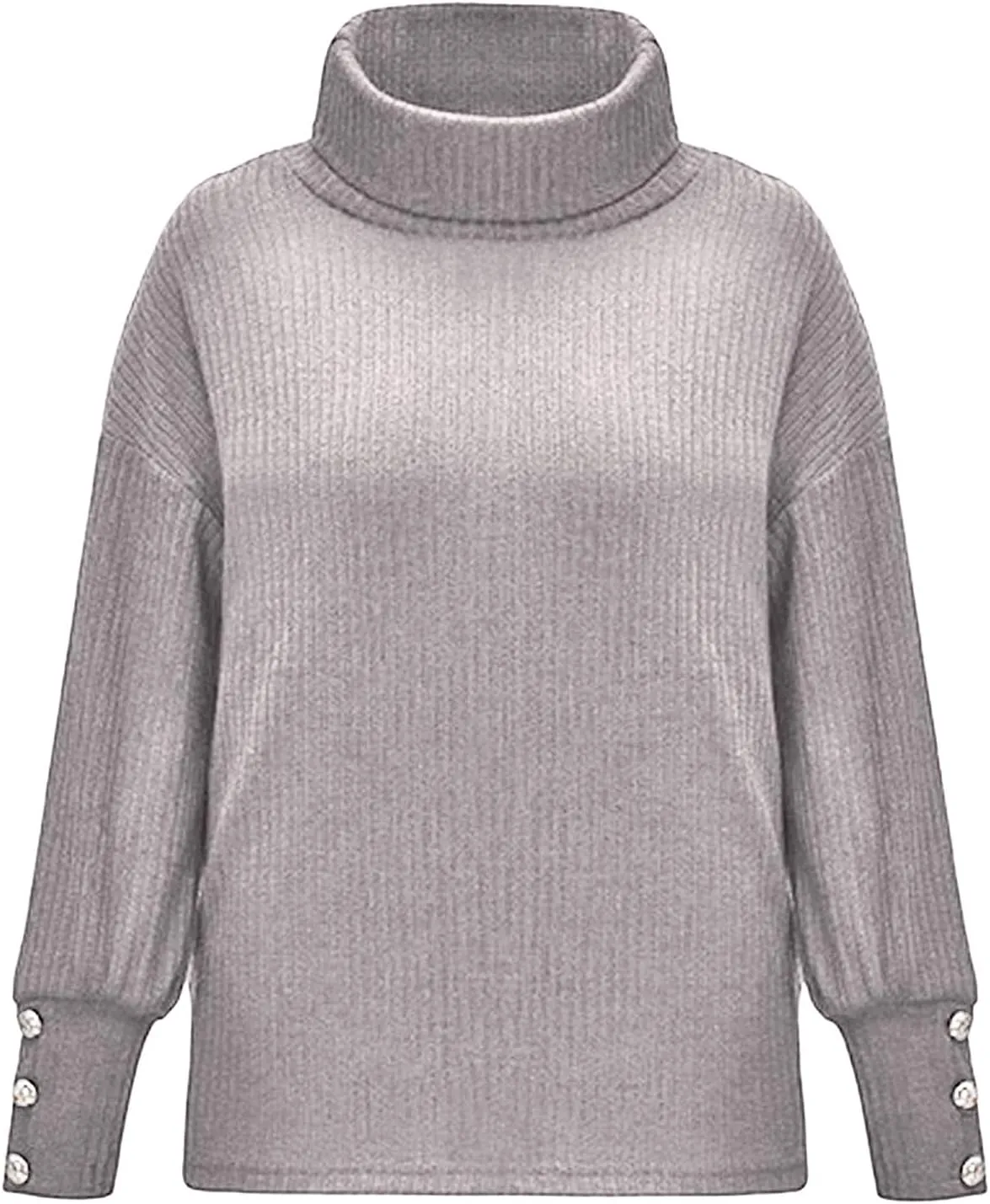 Sweaters for Women Trendy 2023 Fall Fashion Knitted Tops Plus Size Long Sleeve High Neck Pullover Sweaters