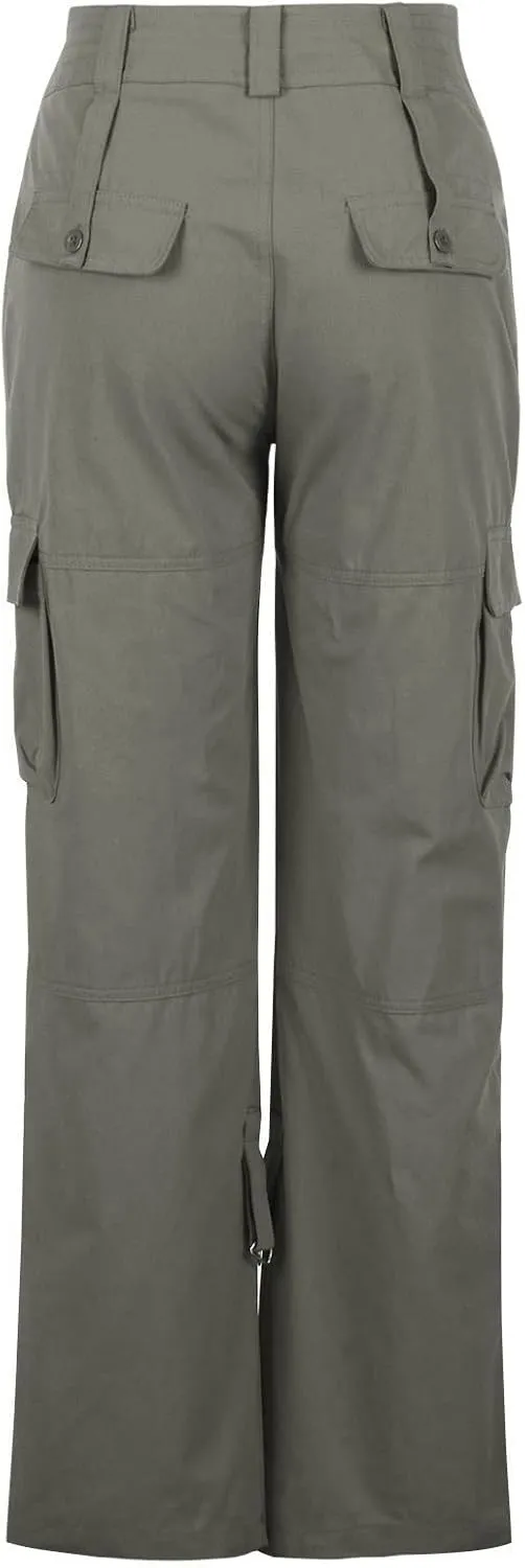 TANGNADE Women's High Rise Straight Leg Y2K Streetwear Cargo Pants Baggy Pants with Pocket Summer Pants for Women 2024
