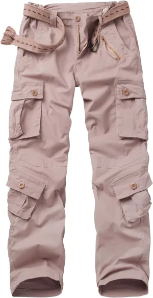 TRGPSG Women's Casual Combat Cargo Pants, Cotton Outdoor Camouflage Military Multi Pockets Work Pants