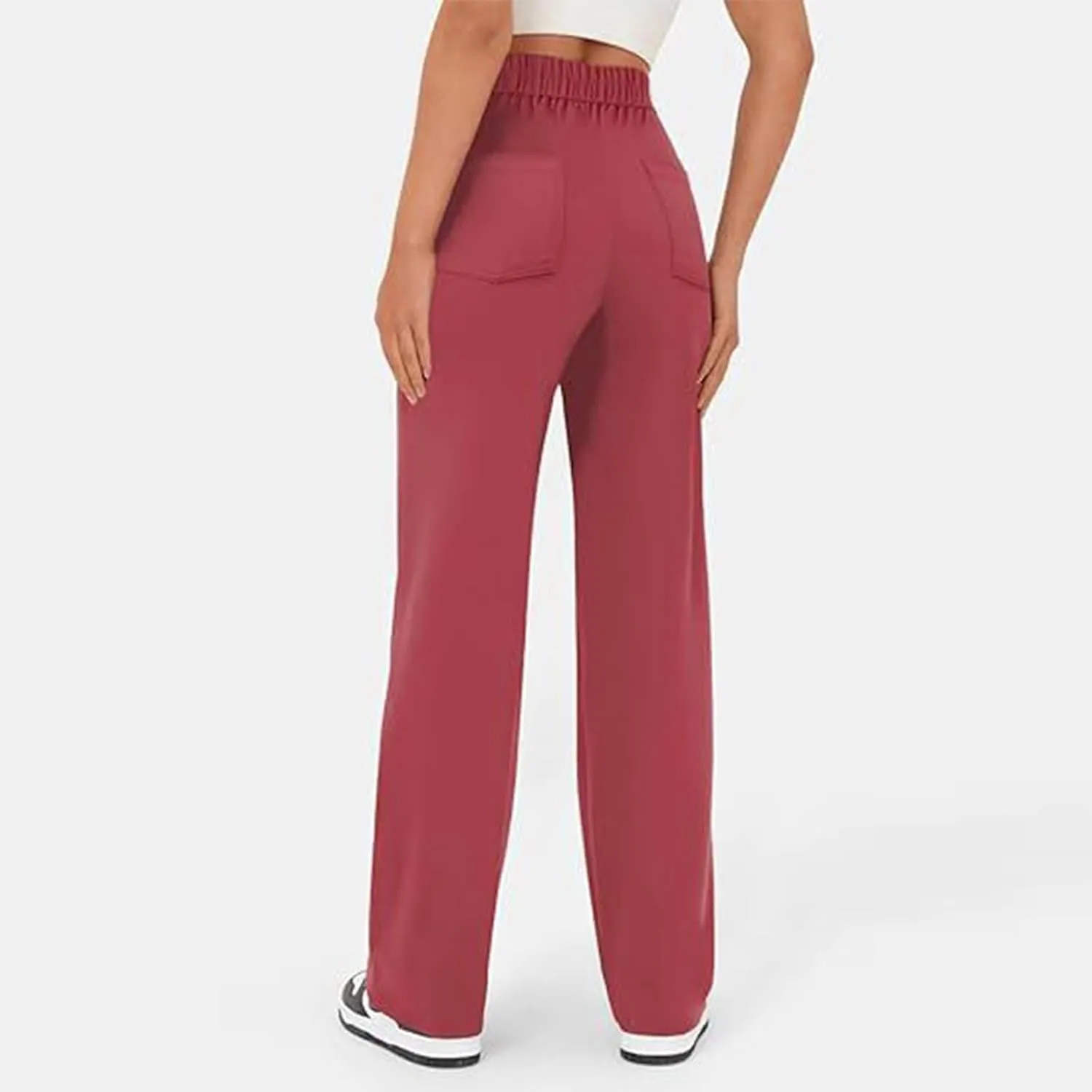Trousers Pants for Women Women's Casual Straight Leg Pants High Waisted Button Down Stretchy Business Work Trousers