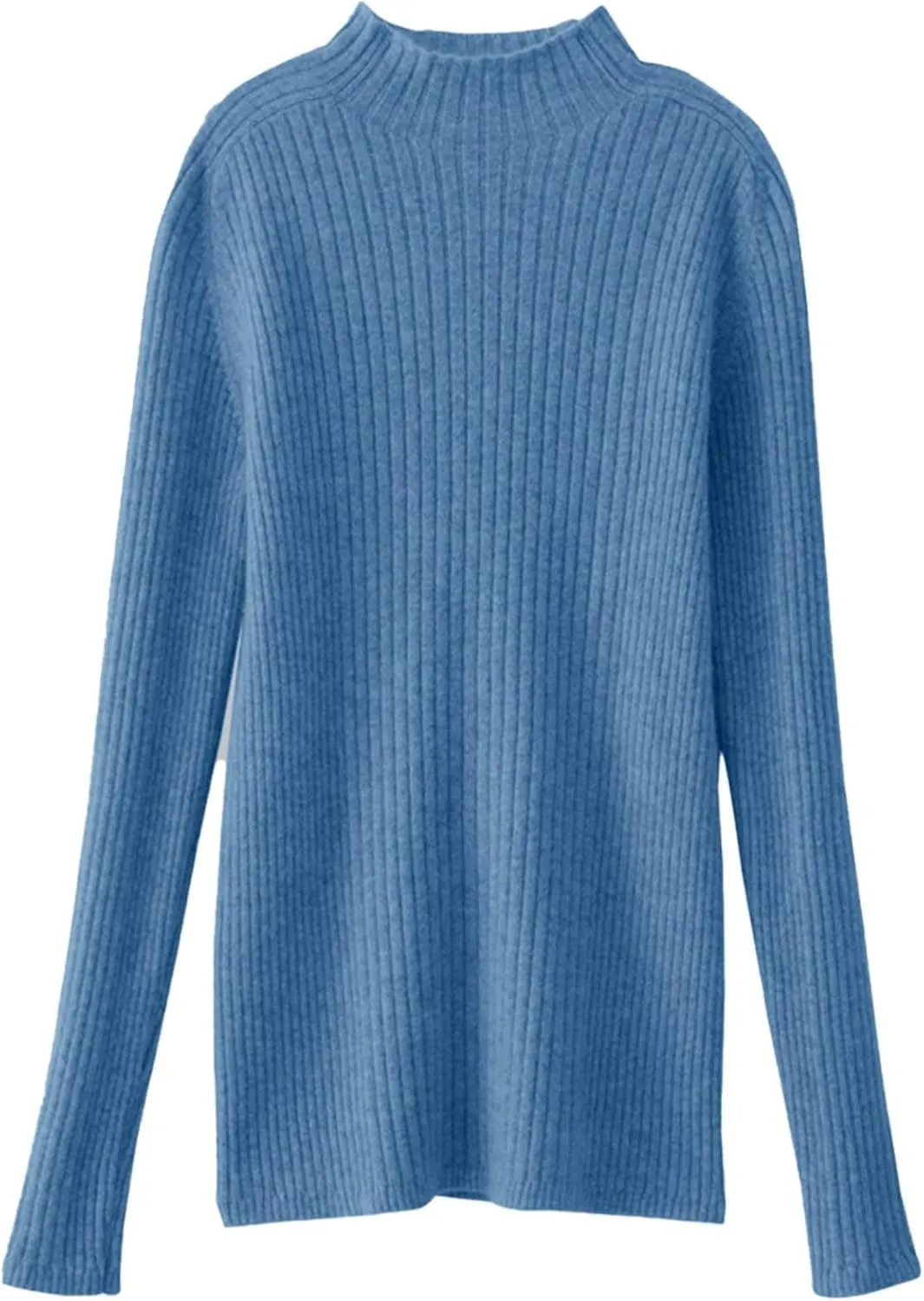 Turtle Necks Tops for Women Ribbed Knitted Sweater Plus Size Casual Sweater Winter Fashion Tops Solid Color Sweater