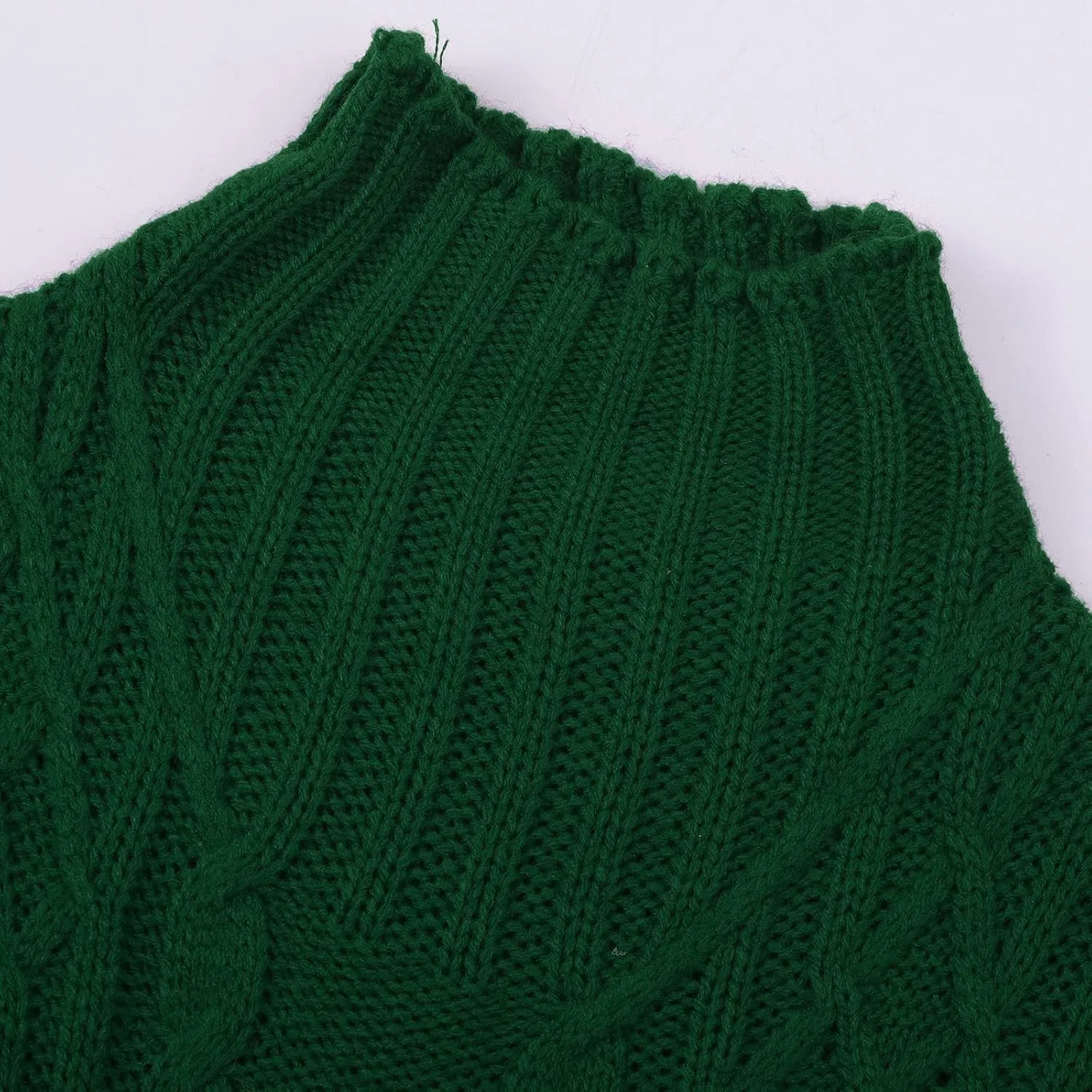 Turtleneck Ribbed Sweaters for Women Wool Knit Bottom Female Long Sleeve Thick Loose Pullover Fall Outfits for Women