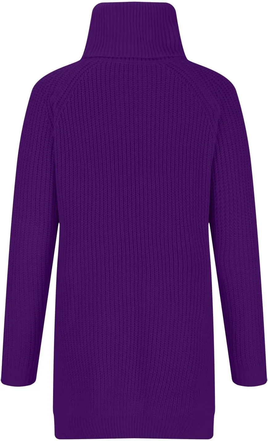 Turtleneck Tops for Women Long Sleeve Knitted Sweater Casual Fitted Sweater Fall Winter Fashion Sweaters Outfits