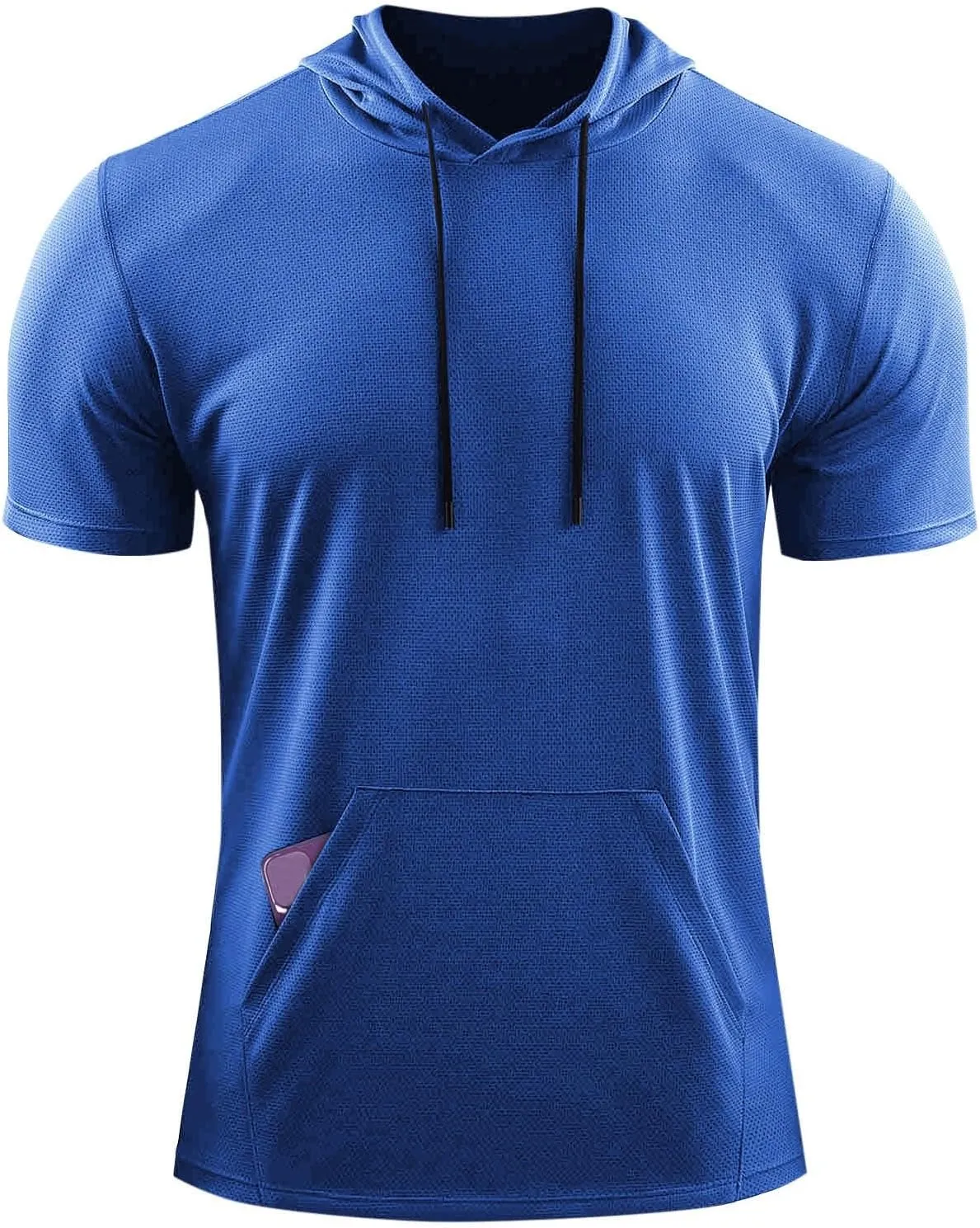 Uillui Men's Performance Hooded T-Shirt Mesh Quick Dry Athletic Hoodie Short Sleeve Outdoor Running Fitness Sports Shirts