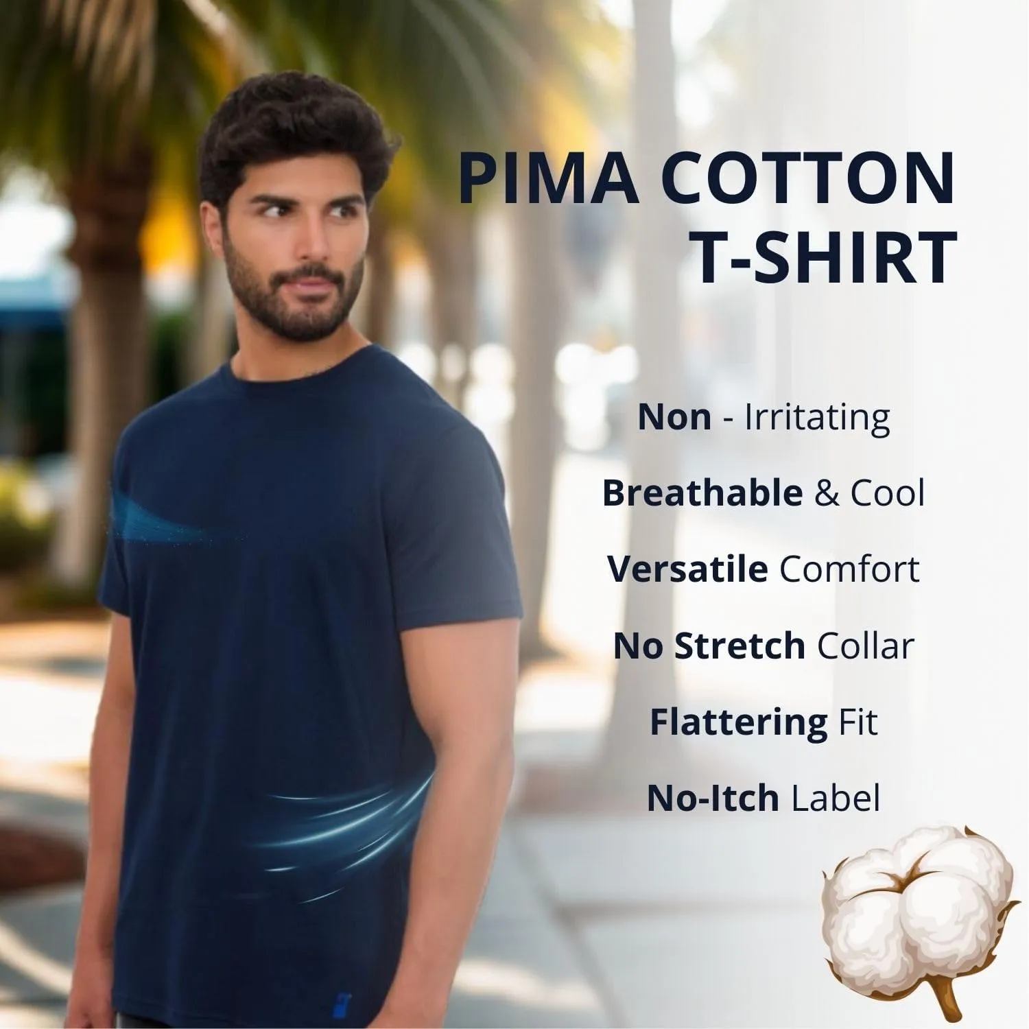 Ultra-Soft Pima Cotton Tshirt Men | Relaxed Fit Casual T Shirts for Man | Crew Neck & Short Sleeve | Premium T Shirts for Men