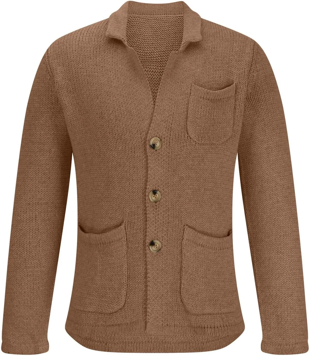 Wankang Mens Cardigan Sweaters Button Down Cable Knitted Knitwear Open Sweaters Winter Outwear Coat for Big and Tall Men