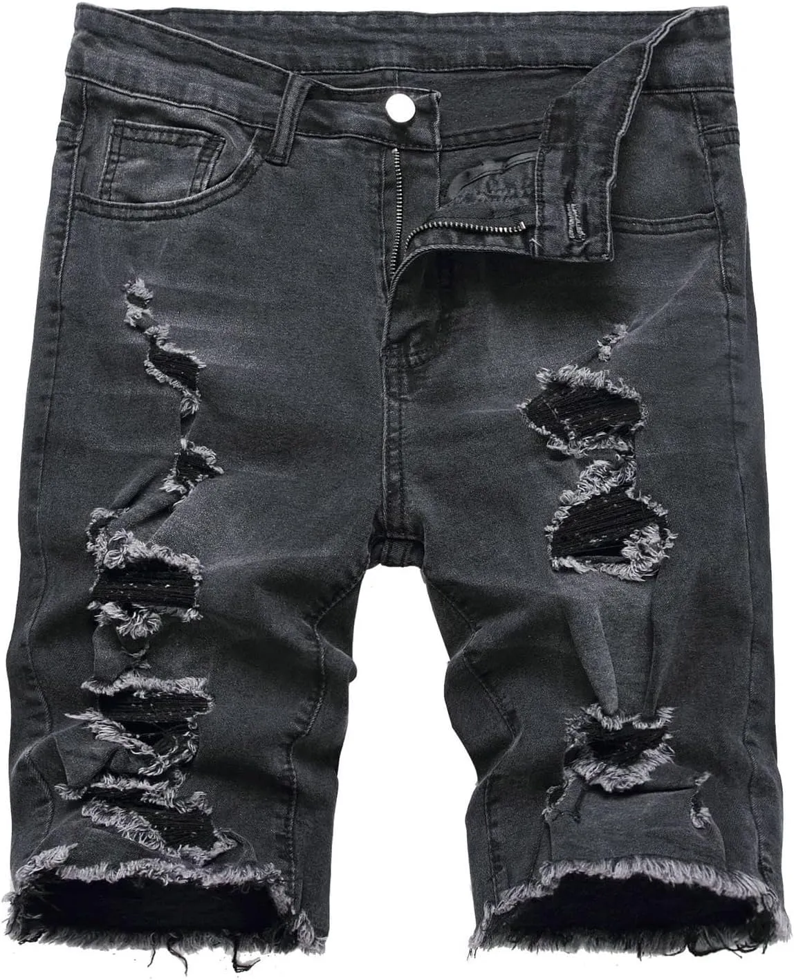 Washed Denim Shorts for Mens Casual Classic Fit Ripped Shorts Distressed Summer Jeans Shorts Workout Short Jeans Pants