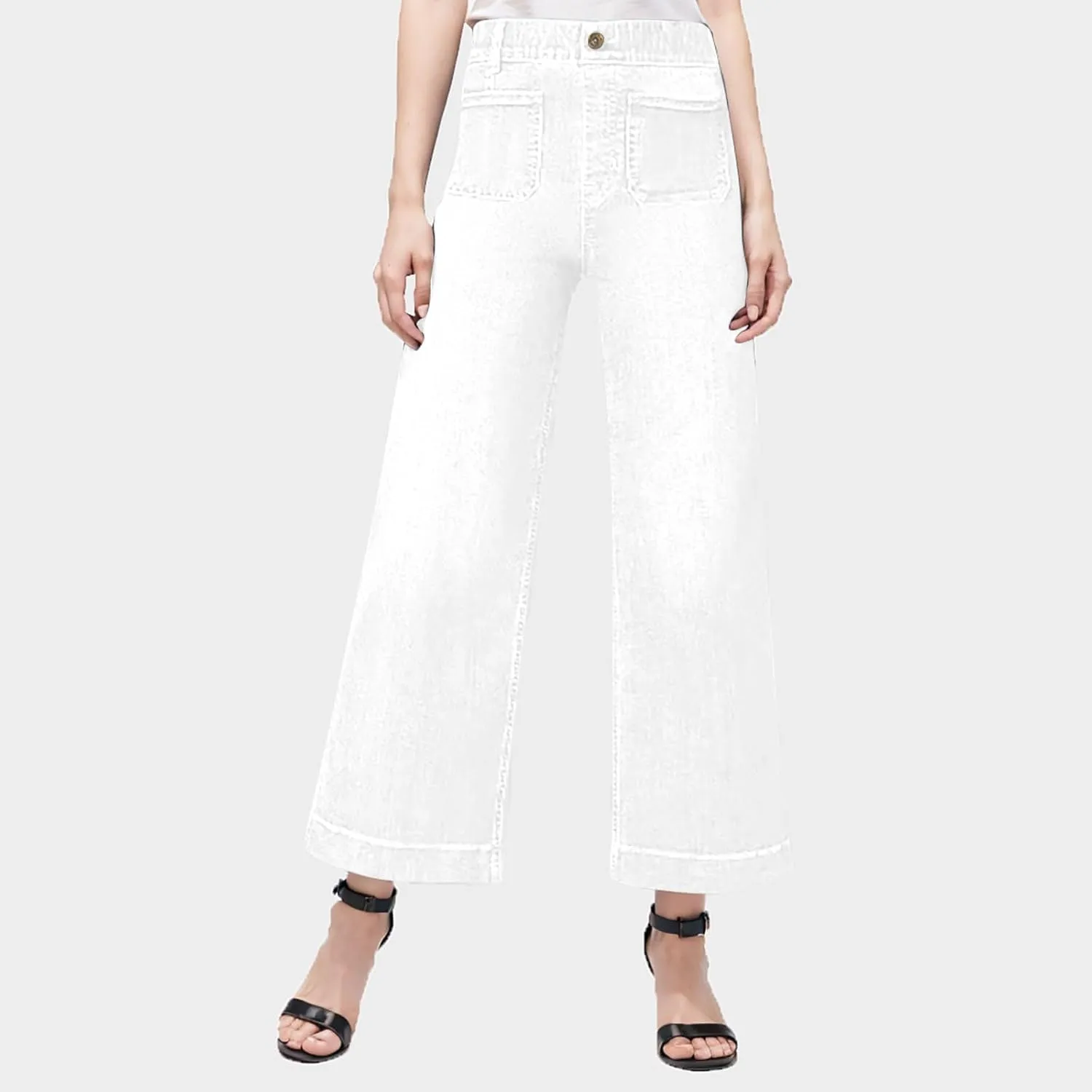 Wide Leg Pants for Women Plus Size Jeans High Waisted Denim Pants A Line Jean Pants Loose Fit Trousers Stretch Pants