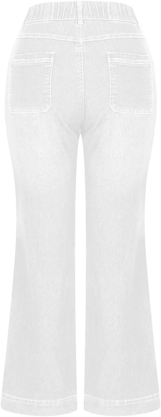 Wide Leg Pants for Women Plus Size Jeans High Waisted Denim Pants A Line Jean Pants Loose Fit Trousers Stretch Pants