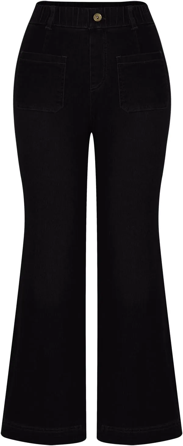 Wide Leg Pants for Women Plus Size Jeans High Waisted Denim Pants A Line Jean Pants Loose Fit Trousers Stretch Pants