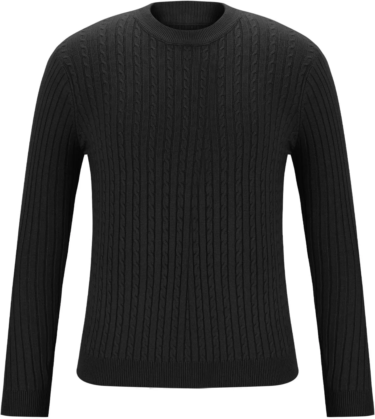 Winter Pullover Sweaters for Men Business Casual Crewneck Sweater Cable Knit Sweater Warm Long Sleeve Sweater