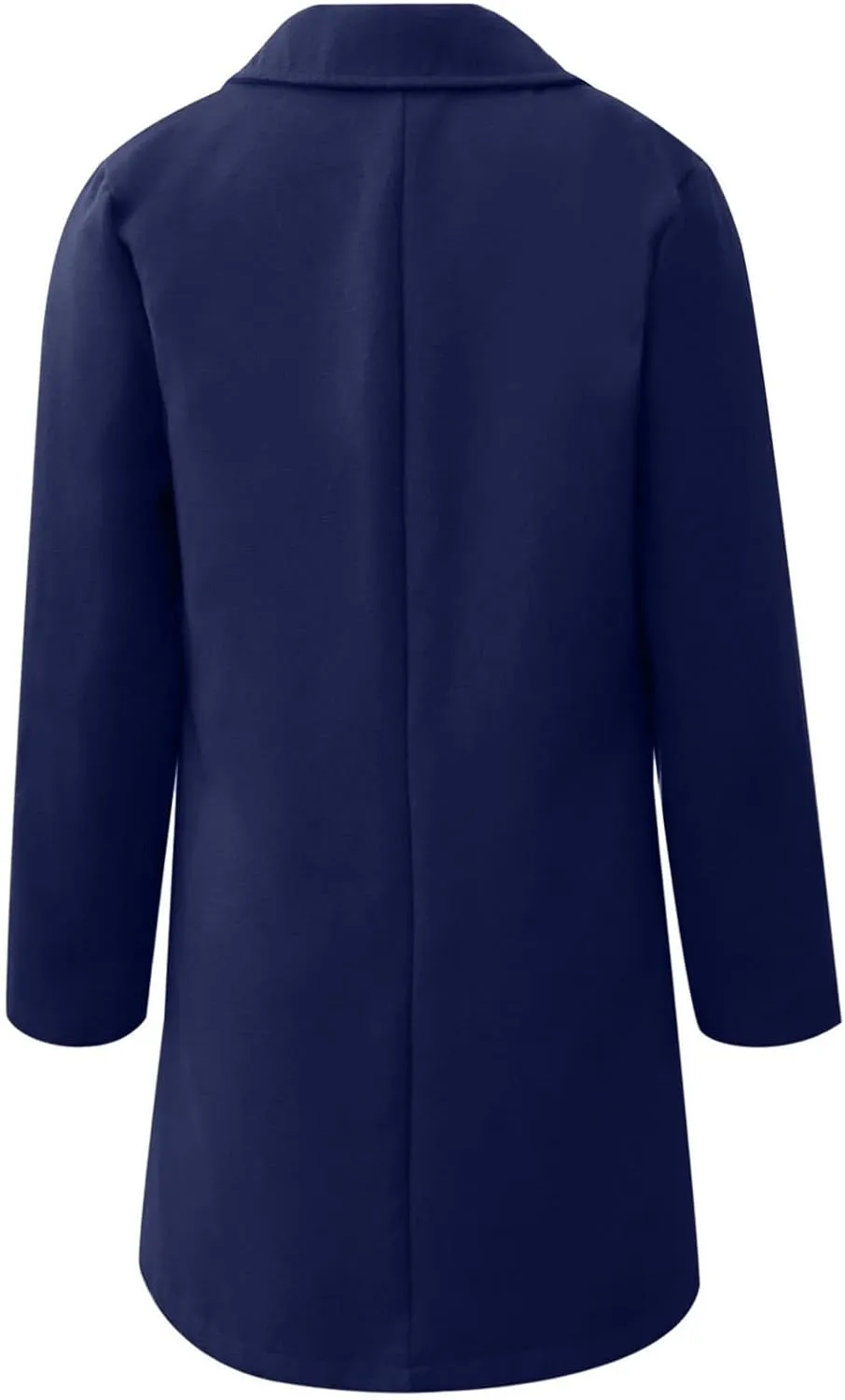 Wkishenl Women's Wool Blend Coat Fall Winter Fashion Lapel Collar Trench Coat Solid Color Single Breasted Jackets Outerwear